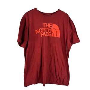 The North Face Mens XXL Red Graphic Logo Short Sleeve T-Shirt Half Dome Tee